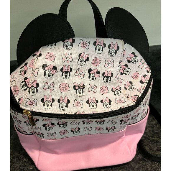 Dani By Danielle Nicole Disney Minnie Mouse Mini Backpack W/Ears Pink & Black - Picture 12 of 16